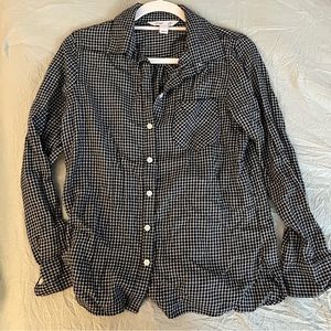 Black and white gingham flannel
